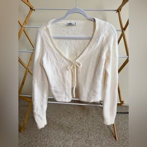 Hollister Cream Fuzzy Sweater